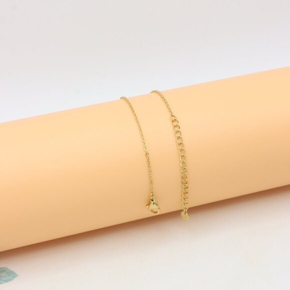 Chic Dual Chain Yellow Necklace with Polished Oval Pendant Charm, XPNL0366 - Picture 11 of 13